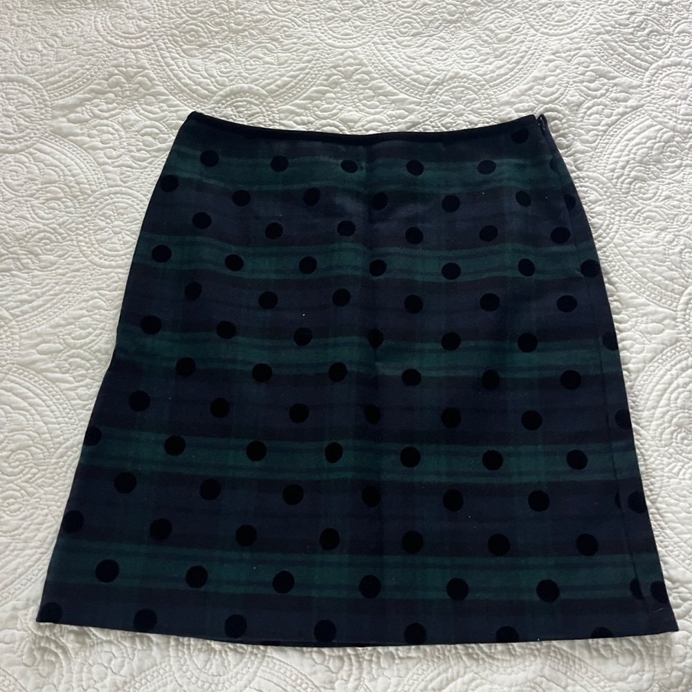 Talbots Black and Green A-Line Skirt